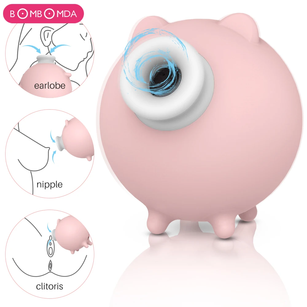 Присоски вибратор для клитора Милая свинка интимные игрушки для женщин сосков массажный вибратор для груди для женщин 10-частотный женский массажер