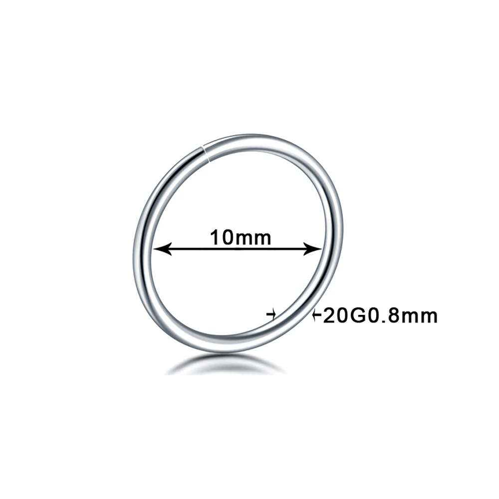 Silver 1PC Steel Fake Nose Ring Labret Lip Ring C Clip Lip Helix Piercing Tragus Rose Gold Faux Septum Rings Hoop Neus Piercing Jewelry - Окраска металла: Silver