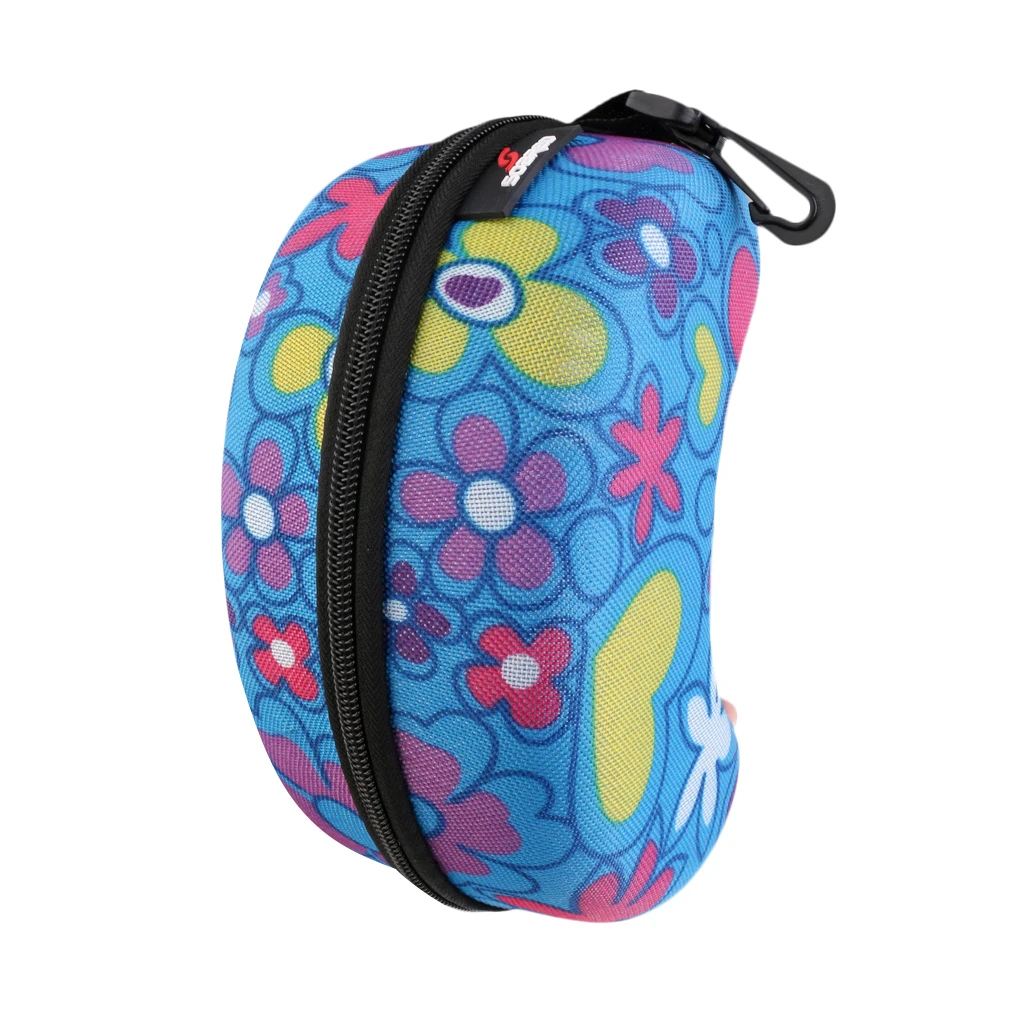 Синий и цветочный вместительный жесткий защитный чехол на молнии держатель для