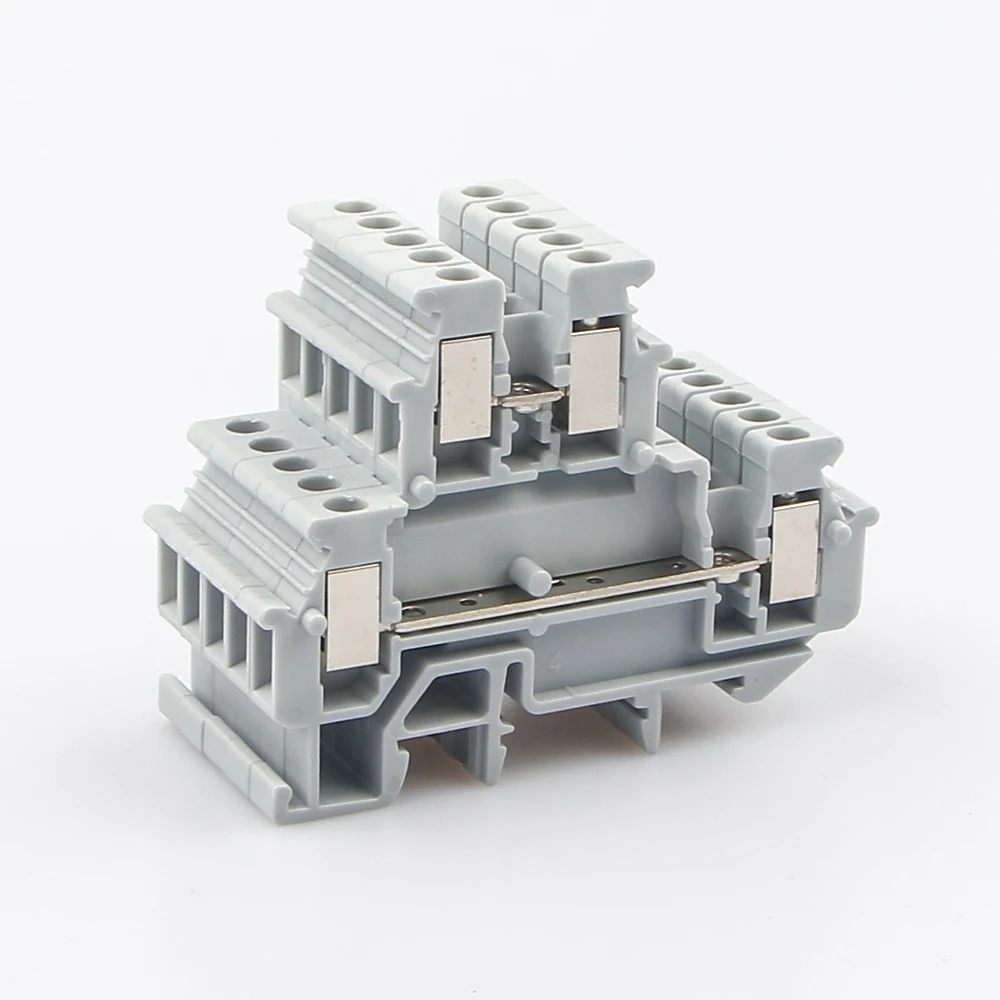 

Din Rail Terminal Block 10Pcs MBKKB-2.5 Connector Double Layer Screw Connection Contact Electrical Wire Conductor MBKKB2.5