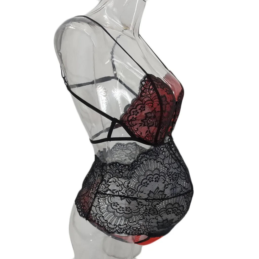 

Clothes For Pregnant Women Sexy Lace Lingerie Underwear Pajamas Splice Erotic Lace Bodysuit Shooting Photo Photography Props New