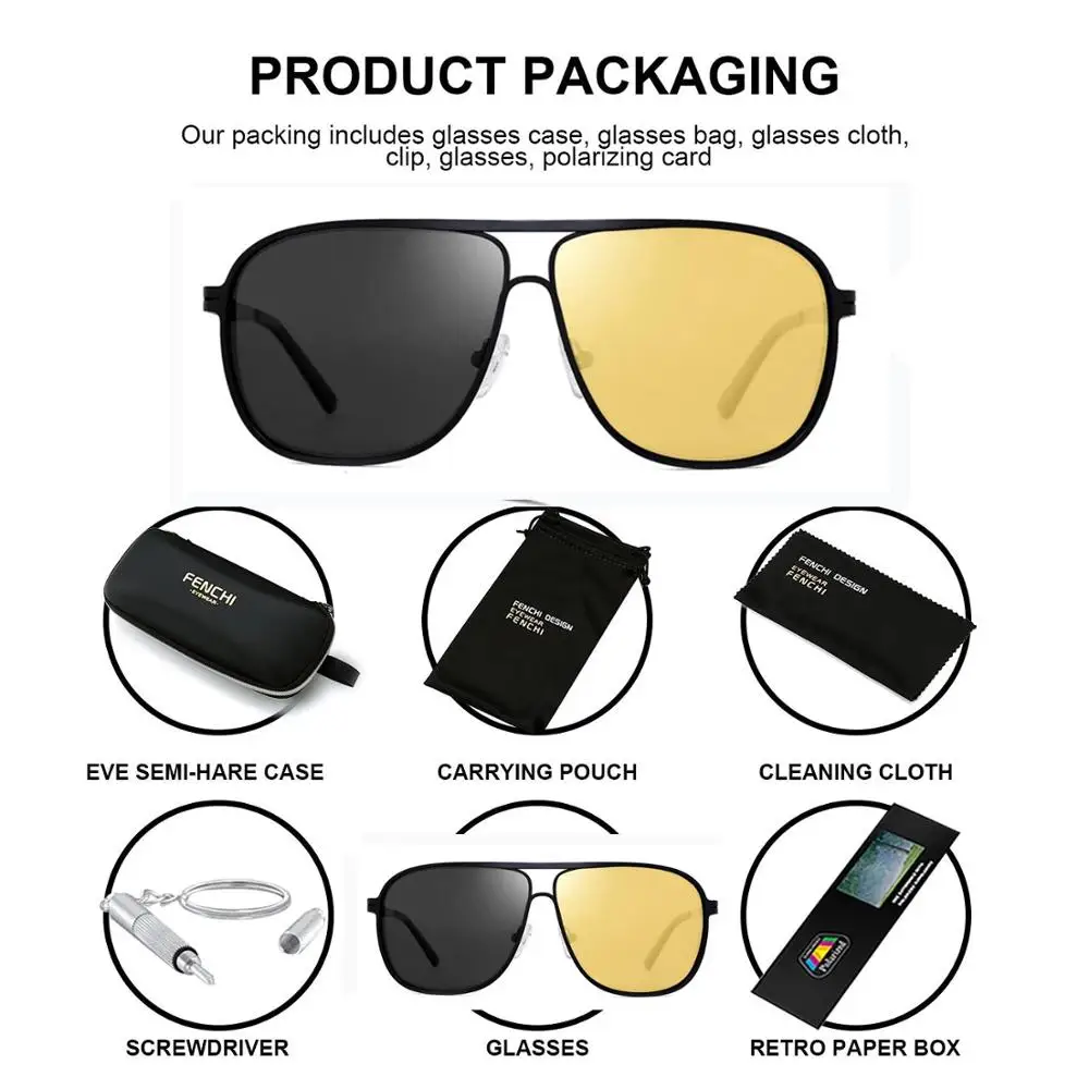 Очки ночного видения для мужчин и женщин поляризационные желтые солнцезащитные