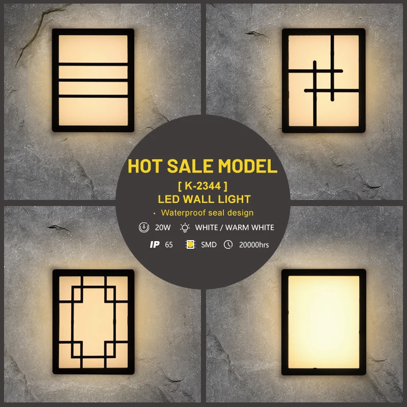 Светодиодный настенный светильник Fathion 20 Вт пластиковая Водонепроницаемая