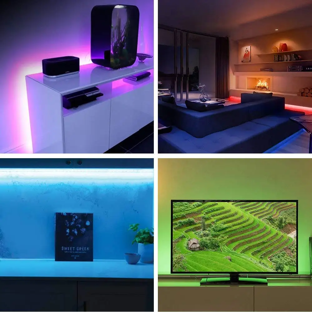 10 м 15 м 20 м 25 м 30 м RGB Светодиодная лента с усилителем сигнала в линии для украшения потолка+ 2,4 г светодиодный контроллер+ 12 В Светодиодный источник питания