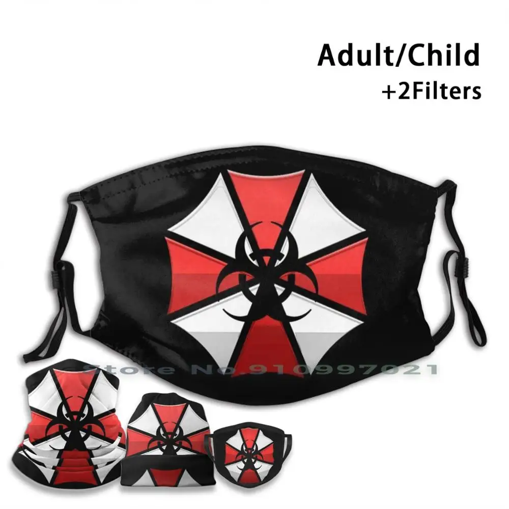 

Маска для лица Umbrella Corp, не одноразовая Бесшумная маска Pm2.5 для детей и взрослых, «зомби»