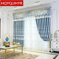 modern luxury embroidered decorative curtains for living room high quality elegant villa curtains for bedroom apartment kitchen