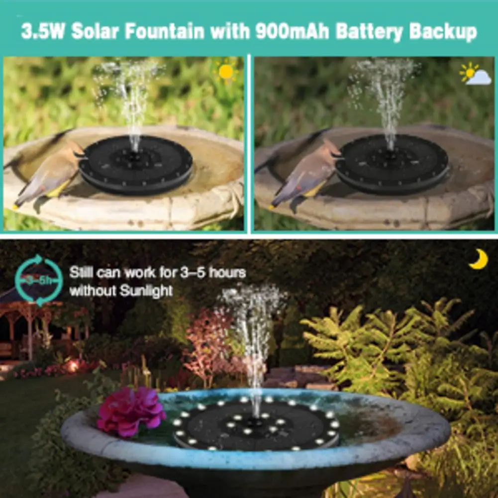 

Garden Pool Solar Fountain Colorful LED Lights Swimming Pools Fountain LED Luminous Water Spray Can Continue To Work For 6 Hours