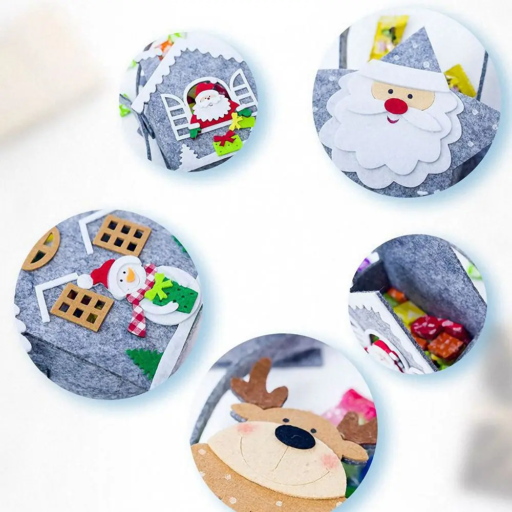 1 шт. милые фетровые рождественские подарочные пакеты мини для праздника