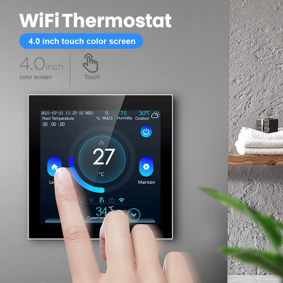Умный напольный термостат AVATTO Wi-Fi Электрический/водный регулятор температуры