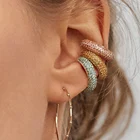 1 шт., Серьги-кольца для женщин, серьги-кольца, блестящие циркониевые серьги, без пирсинга, зажимы для манжетов, Aretes De Mujer, поддельные украшения для пирсинга