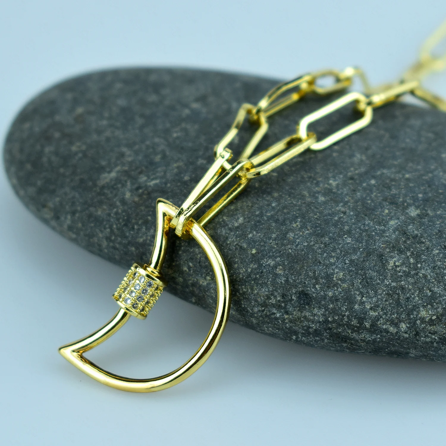 Цепочка с подвеской в виде Луны и спирали Ювелирное Украшение стиле панк из