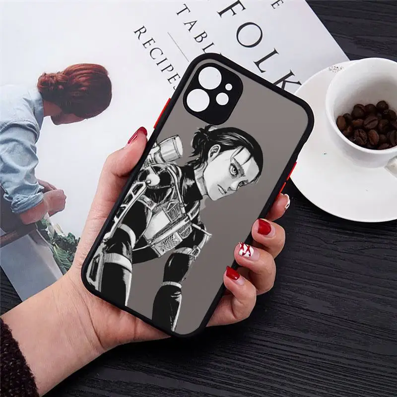 

Japan Anime Attack on Titan Phone Case Matte Transparent for iPhone 7 8 11 12 s mini pro X XS XR MAX Plus cover funda