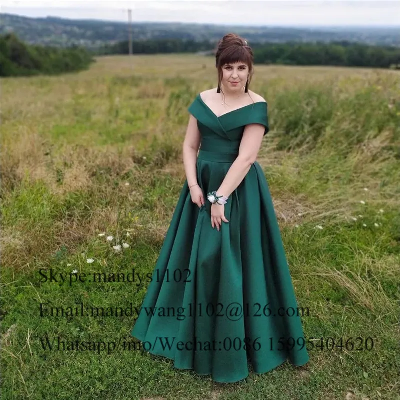 Изумрудно зеленый длинные платья на выпускной 2020 элегантное атласное платье с