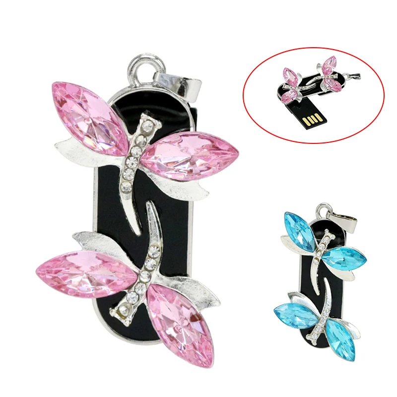 Стрекоза Memoria Stick флэш накопитель USB Металл животное Pendrive 4 8 32 64 16 128 gb cle usb GB ручка