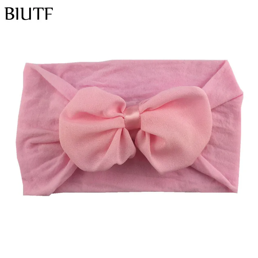 1 шт./лот эластичная мягкая широкая нейлоновая повязка на голову с бантиком для