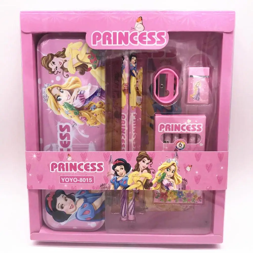 Princess 12 шт./компл. Kawaii нижнее белье в стиле миньонов трусы с принтом «Doraemon» карандаши с ластиком пенал для карандашей с рисунком из мультфильма Аниме Crayon точилка для детей, подарок на день рождения, школьные принадлежности - Цвет: Princess