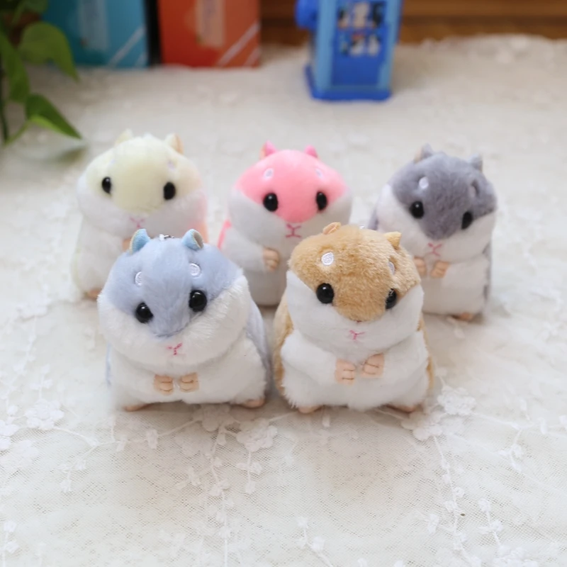 

Hamster plush pendant toy doll market clamshell doll plush keychain 12cm 5colors TB04