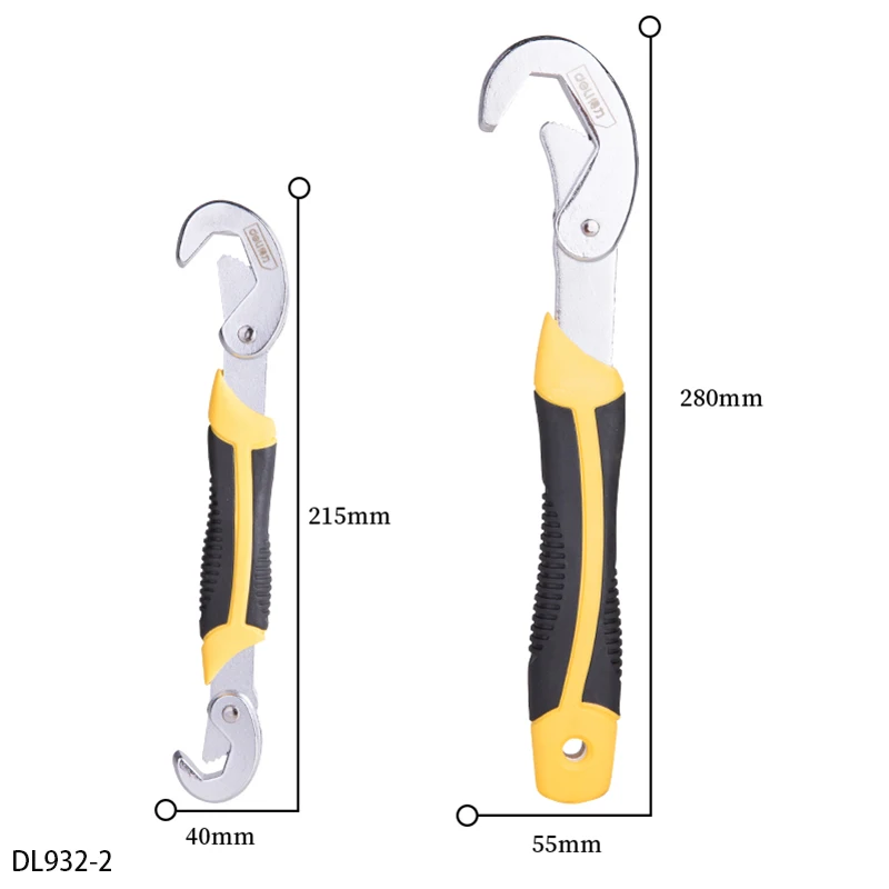 Deli Universal Wrench Set Multi-Function Wrench High Carbon Steel Forging Can Screw Water Pipes, Nuts, Auto Parts, Etc