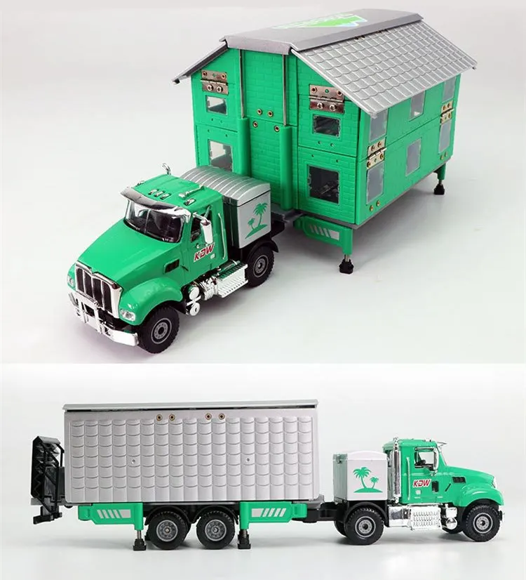 

[Funny] 1:50 Alloy Luxury transformation RV car model deformation double-deck house car toy kids child baby gift