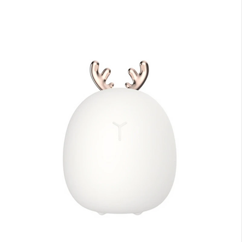 Deer Милый кролик/олень Мягкая силиконовая Ночная переносная лампа USB перезаряжаемая яркая Регулируемая цветная лампа на день рождения рождественские подарки - Испускаемый цвет: Deer