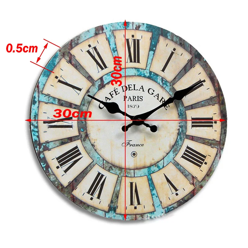 Wooden Wall Clock Decor Decoration Waterproofing Vintage 1*AA Battery Home | Дом и сад