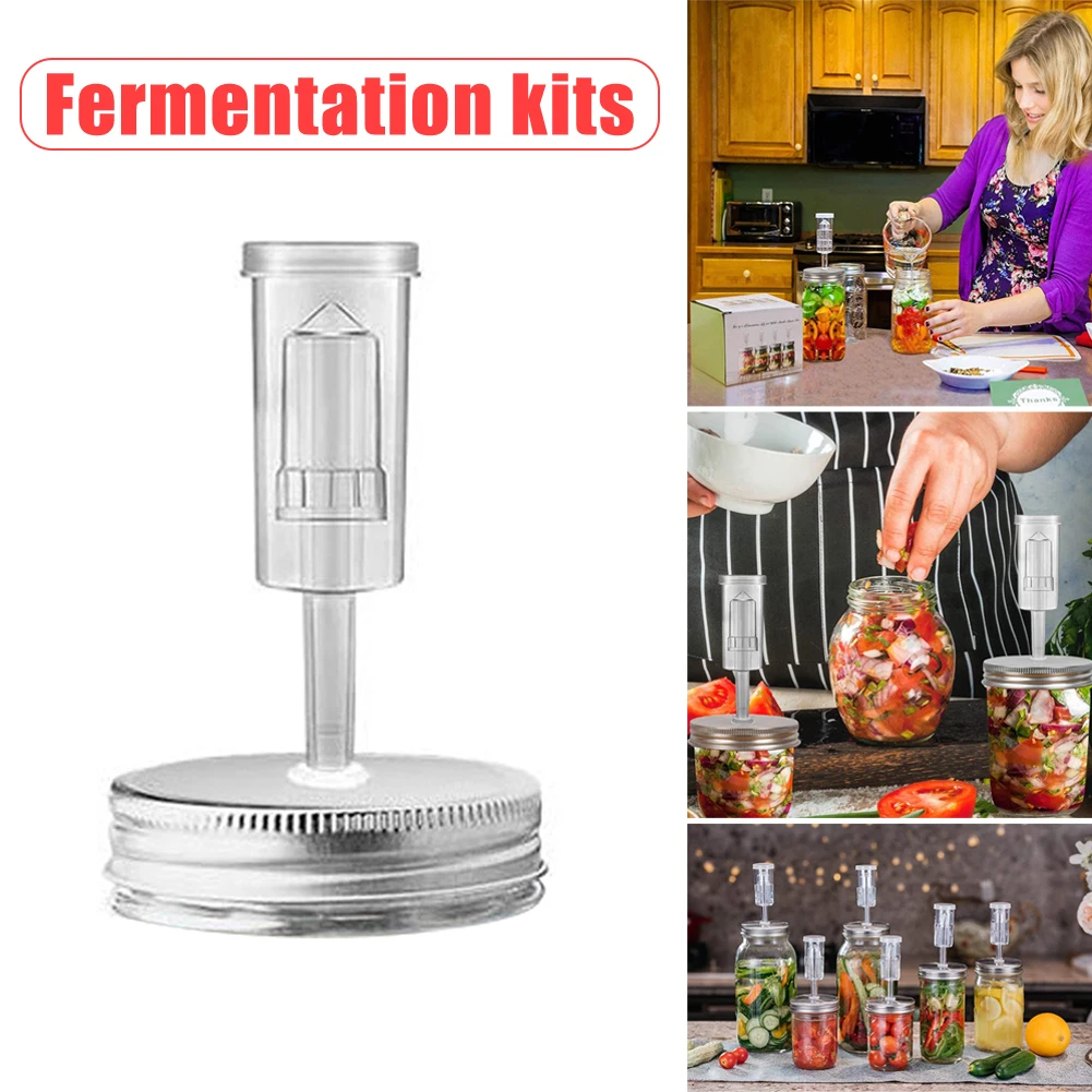 

Wide Mouth Mason Jar Set wirh Fermentation Lid and Airlock Household Kitchen Supplies lpfk Bottles Jars Boxes Kitchen Storage