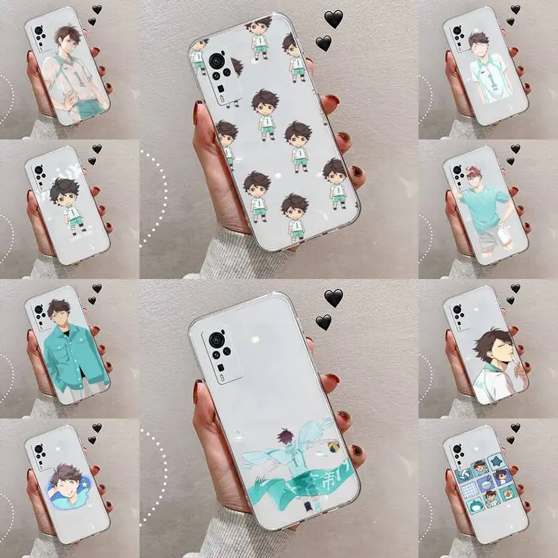 

Haikyuu Oikawa Phone Case Transparent For VIVO S 9 7 6 IQOO NEO 7 5 3 Z3 Z1 X E pro Soft TPU Clear Mobile bags