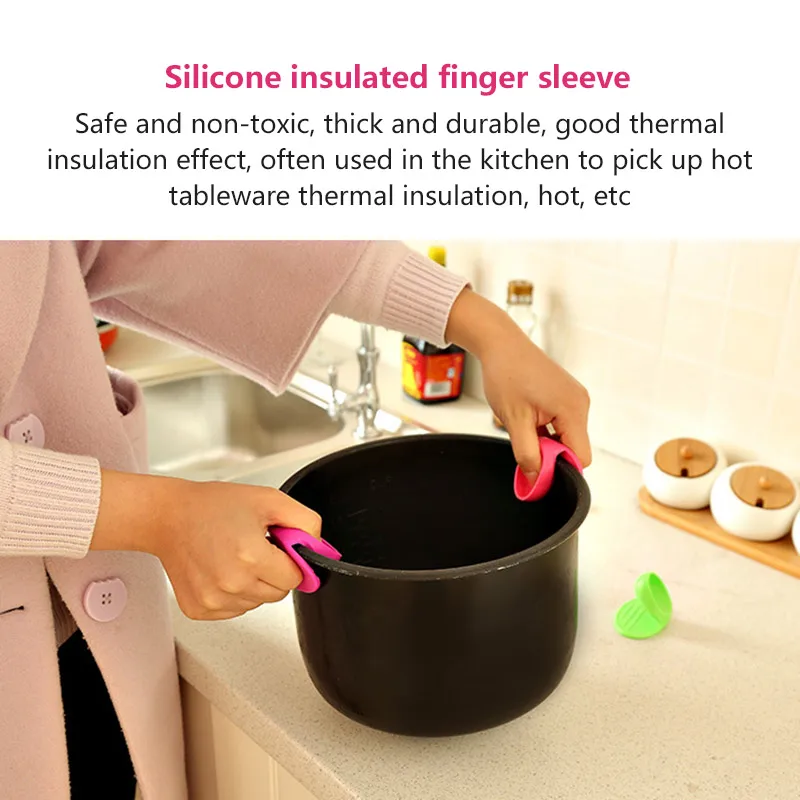 Перчатки из силикона для духовки с изоляцией от тепла на пальцах, с непромокаемым покрытием и рифленым узором для удержания, держатель горшка на кухню, инструменты для выпечки.