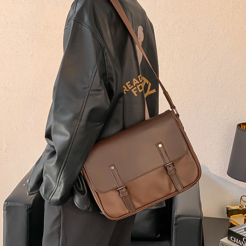 

New Fashion Thicken Leather Men Shoulder Bags Business Messenger Men Bag Briefcase For Document Office Handbag Male Portafolio