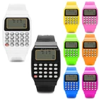 Детские цифровые часы со светодиодной подсветкой, часы-калькулятор, электронные наручные часы с силиконовым ремешком, оптовая цена, Прямая поставка