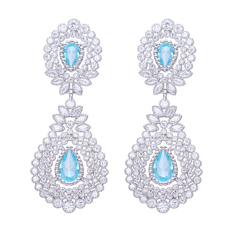 

Fashionable temperament exaggerated pineapple tree zircon earrings 210319-64