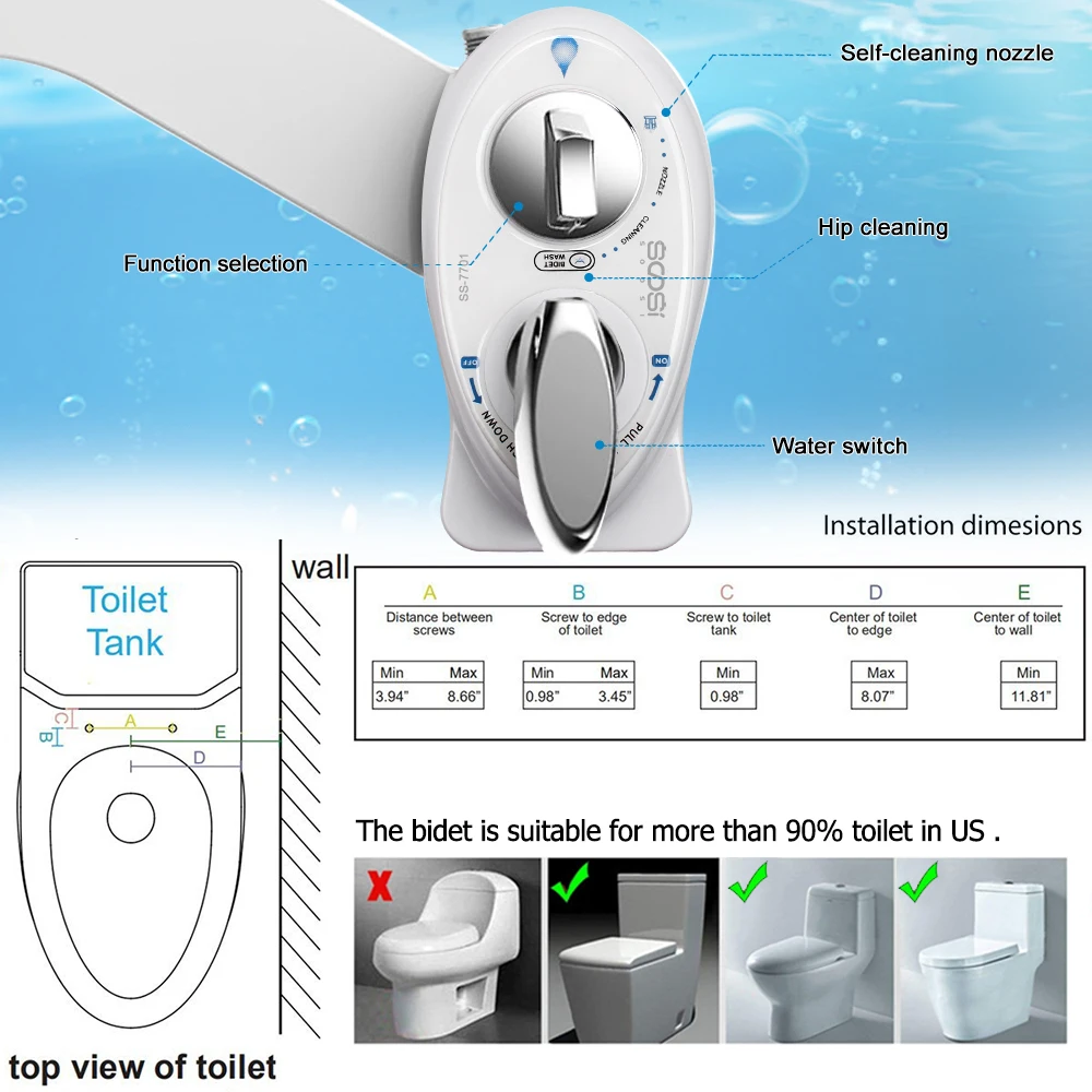 bidet new for left non electric toilet seat bathroom single nozzle muslim shower fresh water sprayer anal cleaning ass free global shipping