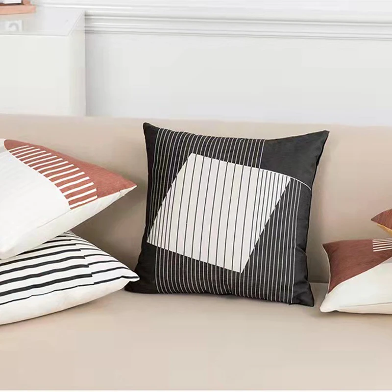 Мягкая Наволочка из синели Современная наволочка с геометрическим рисунком для