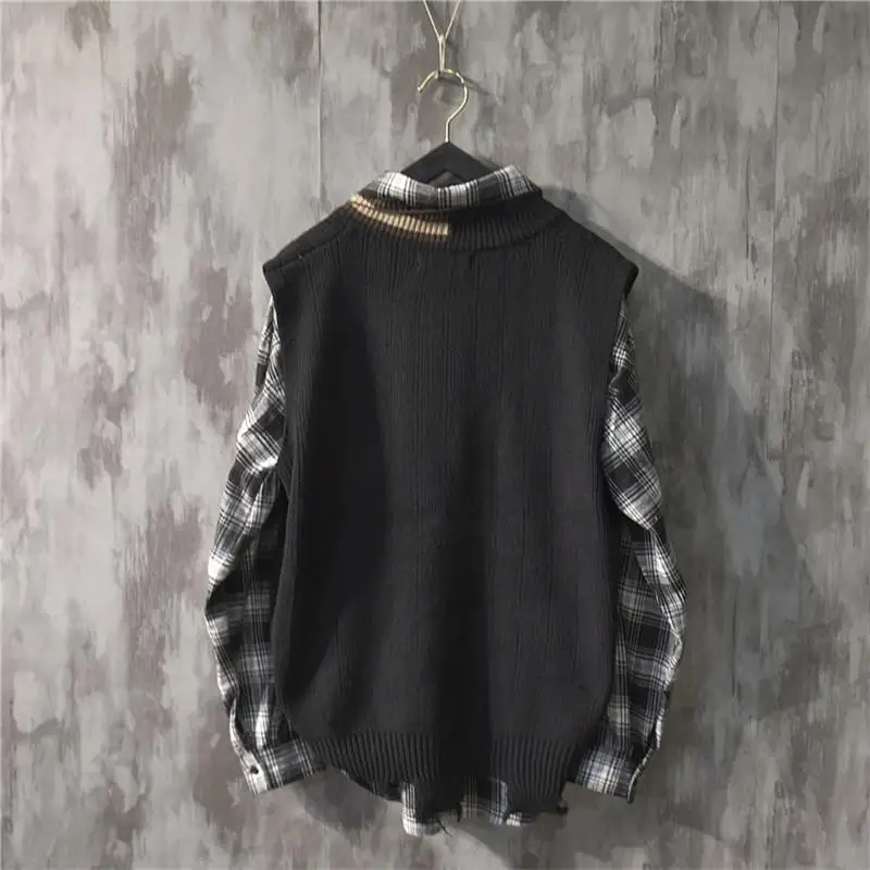 Мужской трикотажный жилет с V-образным вырезом весна-осень | Мужская одежда