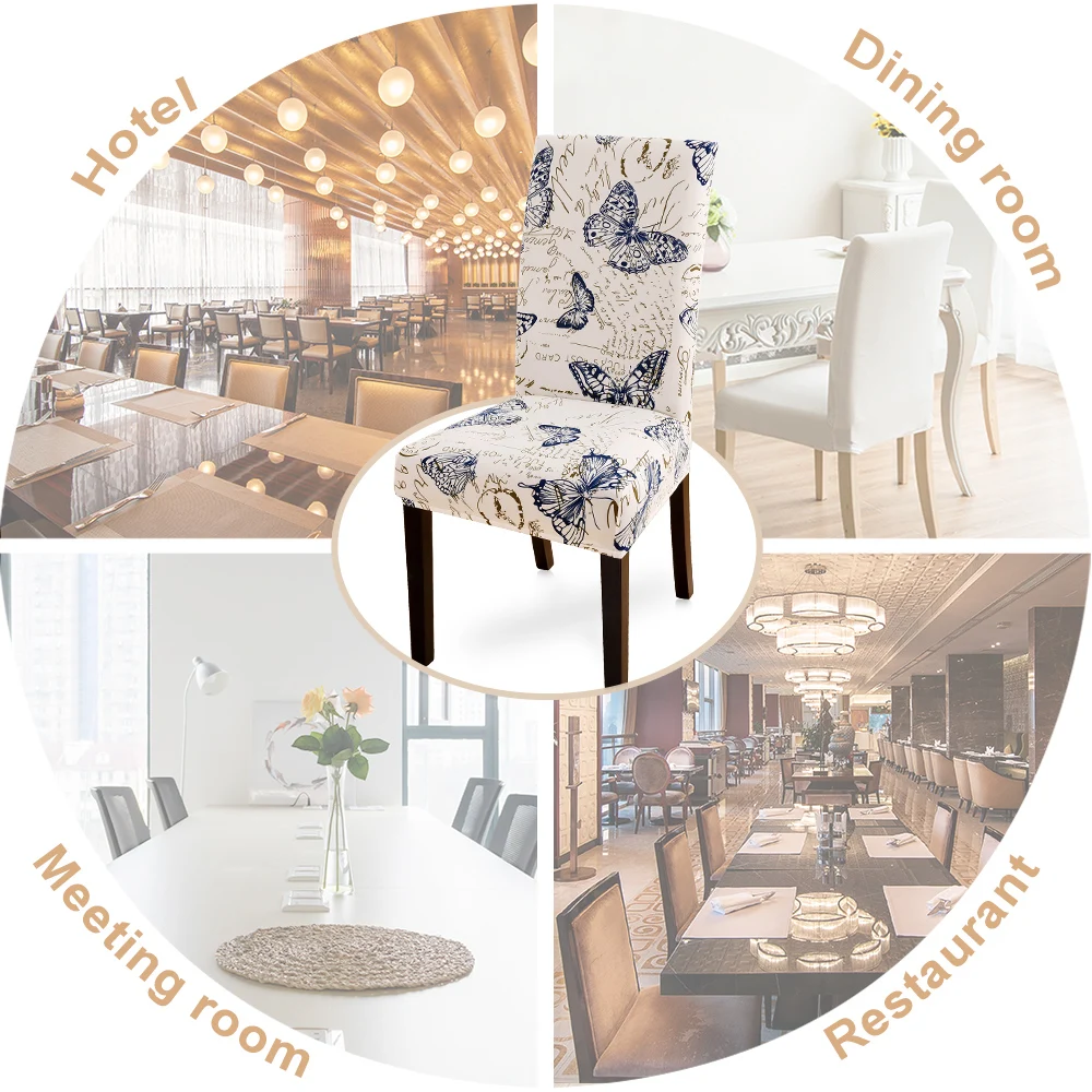 Чехол для стула с цветочным принтом большой эластичный чехол кухни съемный