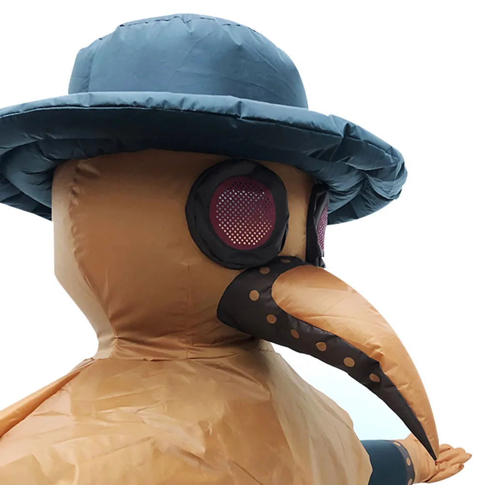 Чумной доктор Косплей Взрослый надувной комбинезон костюм Хэллоуин