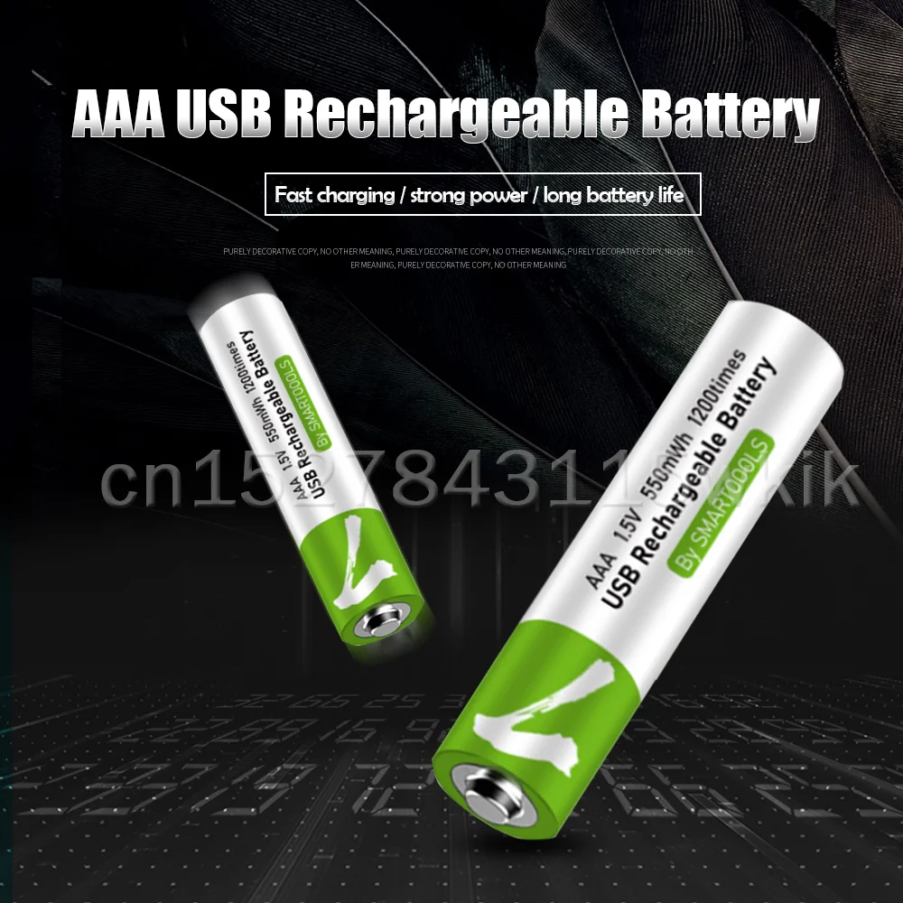 1.5V 550mwh AAA USB Rechargeable Li-ion Battery For Electric Toys Remote Control Wireless Mouse Lithium battery + cable | Электроника