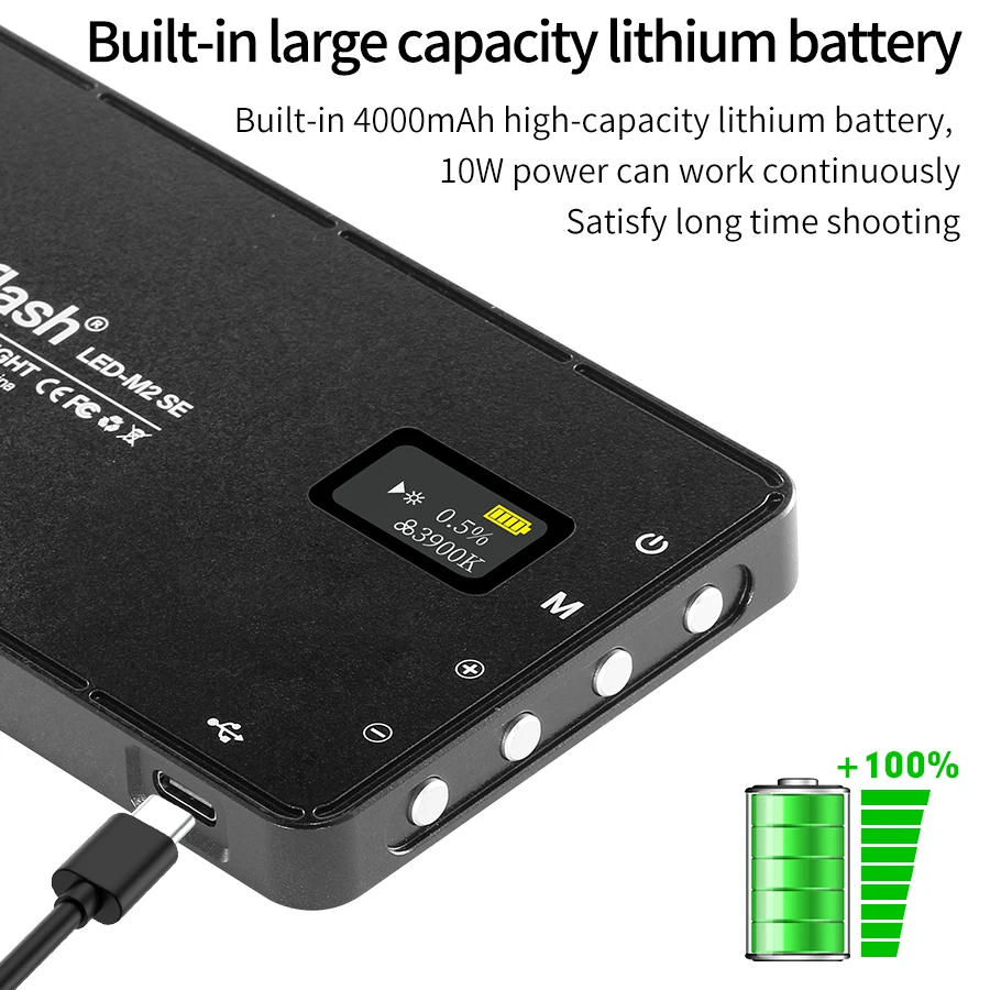 96LED видео Светильник 3000K-6500K с регулируемой яркостью 4000mAh перезаряжаемый
