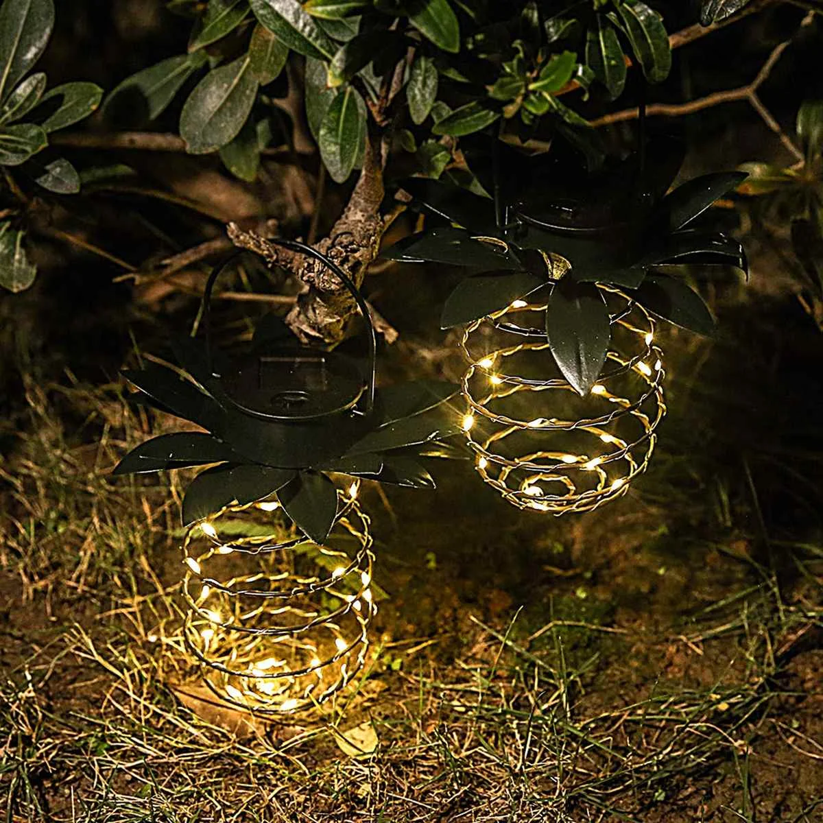 Светодиодный светильник на солнечной батарее для сада и ананасовая лампа газона