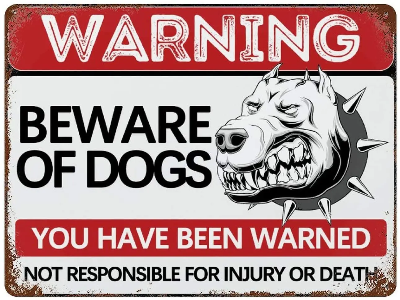 

BAIWIFE Beware of Dog Sign, Dog Warning Sign for Outdoor, Vintage Rusty Metal Sign 12 in x 15 in