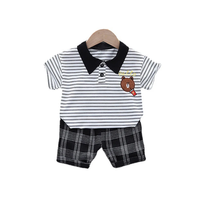 

2 шт., футболка и шорты в клетку для мальчиков