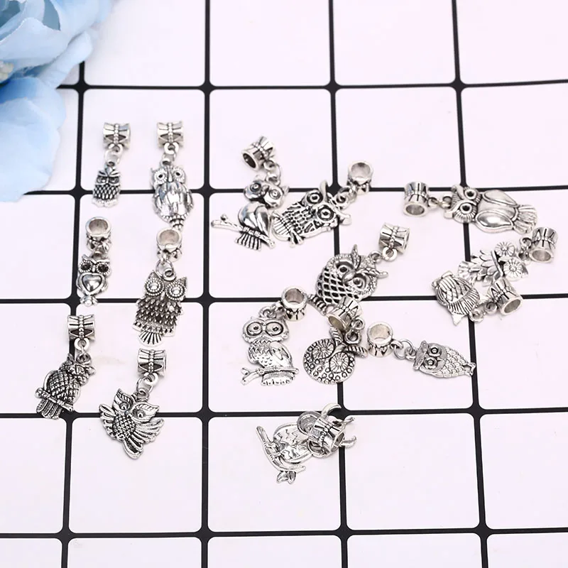 16Pcs /set Owl Animal Antique Alloy Charms Beads Pendant Jewelry Findings DIY Necklace Earrings Making | Украшения и аксессуары