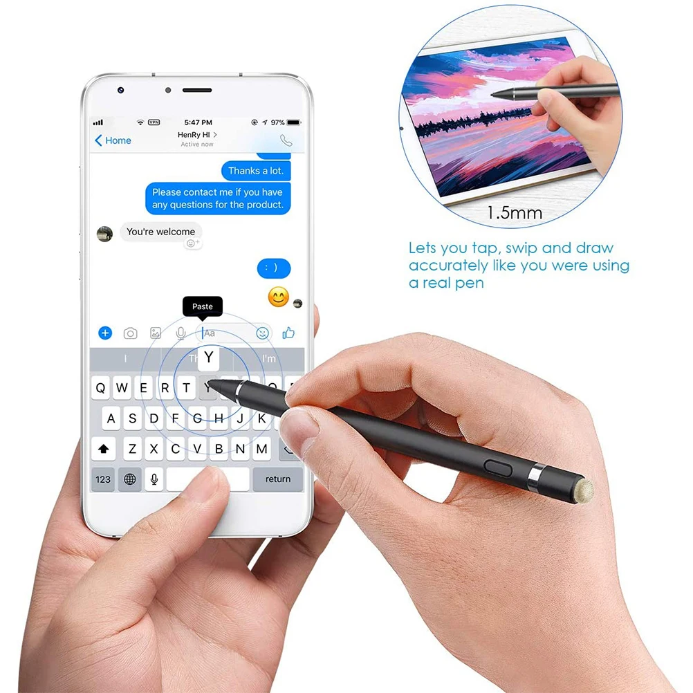 Универсальный стилус для емкостного экрана Apple IPhone X с ластик IOS/Android/Windows/Microsoft