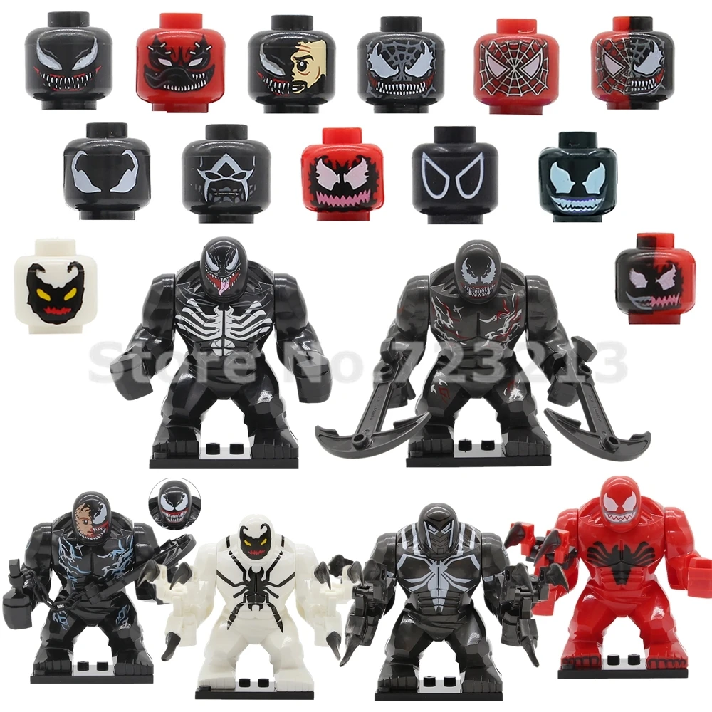 

Feleph Single Sale Movie Edward Eddie Brock Figure Head Carnage Riot Building Blocks Set Model Toys for Children
