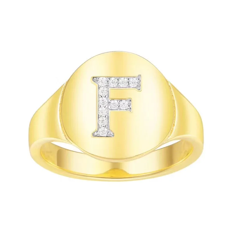 Ново-проектированные круглые серьги с золотой Циркон Начальная буква кольца для