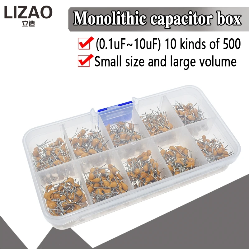 Многослойные керамические конденсаторы 500 шт./лот 10 значений * 50 шт. 0 1 мкФ Ф (104 ~ 106)