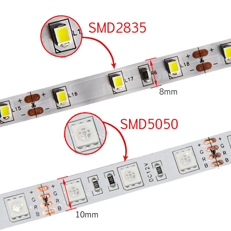 LED Strip Light 12V 5m 10m 15m 20m 50m 100m SMD 5050 300 LEDs Pixels 2835 Diode Tape RGB White IP65 LED Ribbon Flexible Lights images - 6