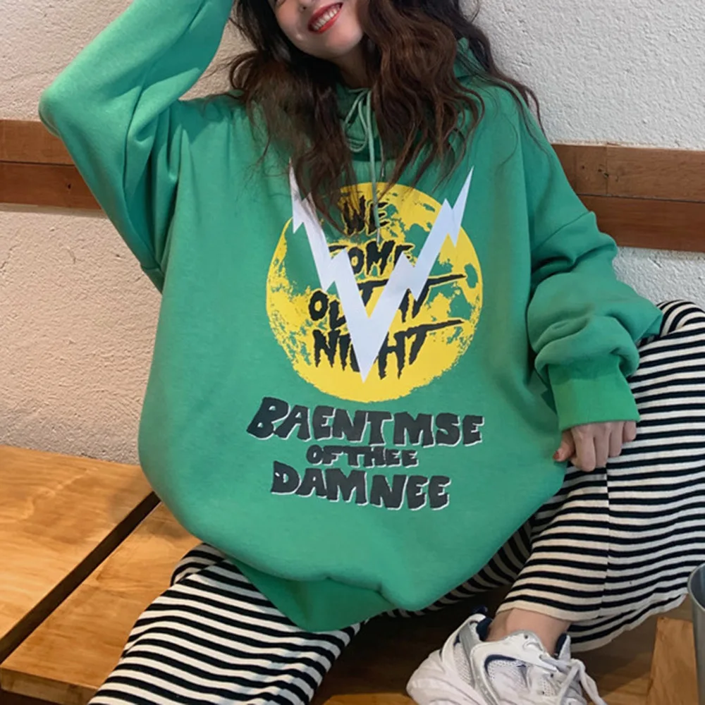 

Пуловер женский кашемировый с капюшоном и надписью, на осень и зиму