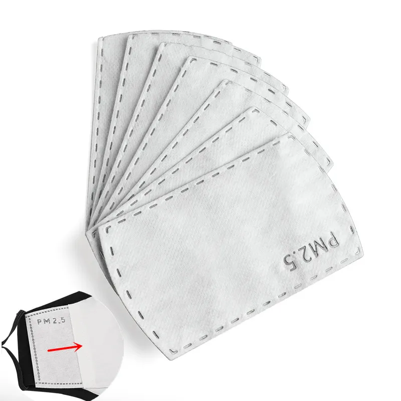 

50Pcs Activated Carbon Filteres For Anti Dust Mouth Mask replaceable filters Mask on the mouth 5 Layer protection Mouth-muffle