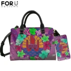 Лидер продаж, женские сумки FORUDESIGNS из искусственной кожи с принтом Таити, гибискус, полинезийский принт, 2 шт., повседневные сумки-тоуты, сумочка, кошелек